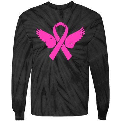 Pink Ribbon Cancer Day Breast Cancer Awareness Tie-Dye Long Sleeve Shirt