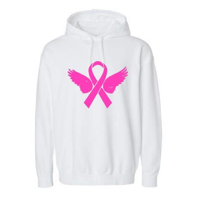 Pink Ribbon Cancer Day Breast Cancer Awareness Garment-Dyed Fleece Hoodie