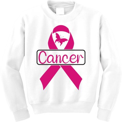 Pink Ribbon Cancer Day Breast Cancer Awareness Kids Sweatshirt