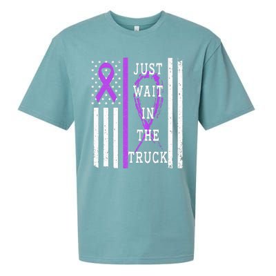 Purple Ribbon Cancer Awareness Day Support and Stand Strong Sueded Cloud Jersey T-Shirt