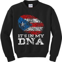 Puerto Rico DNA Celebrating Hispanic Heritage Month Kids Sweatshirt