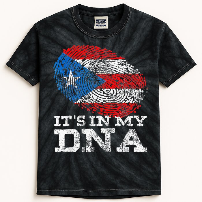 Puerto Rico DNA Celebrating Hispanic Heritage Month Kids Tie-Dye T-Shirt