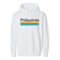 Philippines Retro Design Garment-Dyed Fleece Hoodie