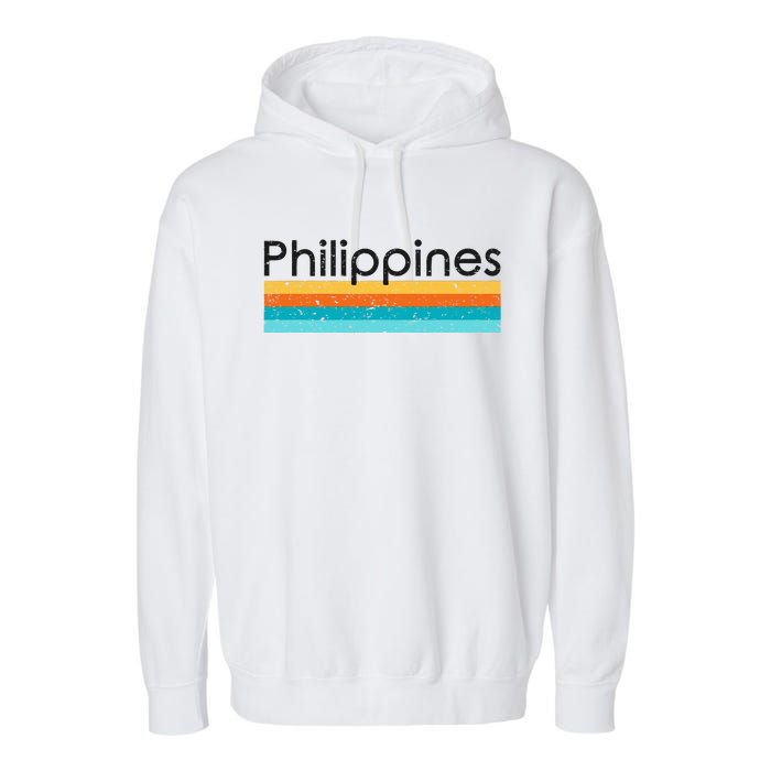 Philippines Retro Design Garment-Dyed Fleece Hoodie