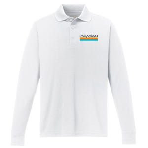 Philippines Retro Design Performance Long Sleeve Polo