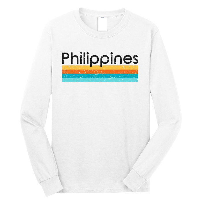 Philippines Retro Design Long Sleeve Shirt