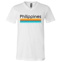 Philippines Retro Design V-Neck T-Shirt