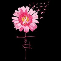 Pink Ribbon Daisy Faith Breast Cancer Awareness Month Gift Drawstring Bag