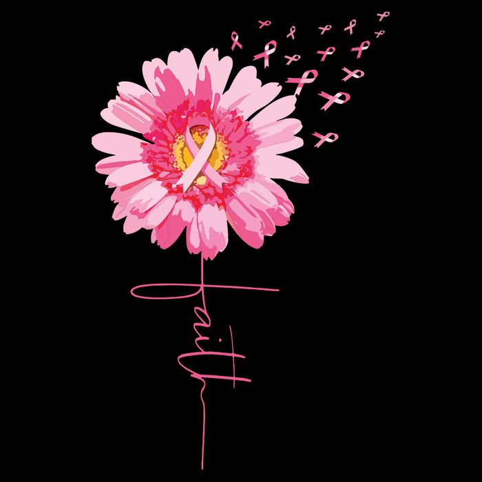 Pink Ribbon Daisy Faith Breast Cancer Awareness Month Gift Drawstring Bag