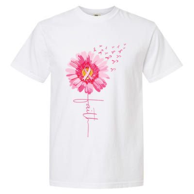 Pink Ribbon Daisy Faith Breast Cancer Awareness Month Gift Garment-Dyed Heavyweight T-Shirt