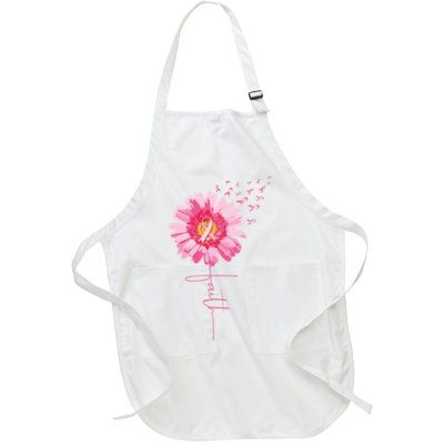 Pink Ribbon Daisy Faith Breast Cancer Awareness Month Gift Apron