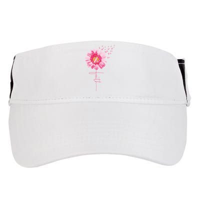 Pink Ribbon Daisy Faith Breast Cancer Awareness Month Gift Adult Drive Performance Visor