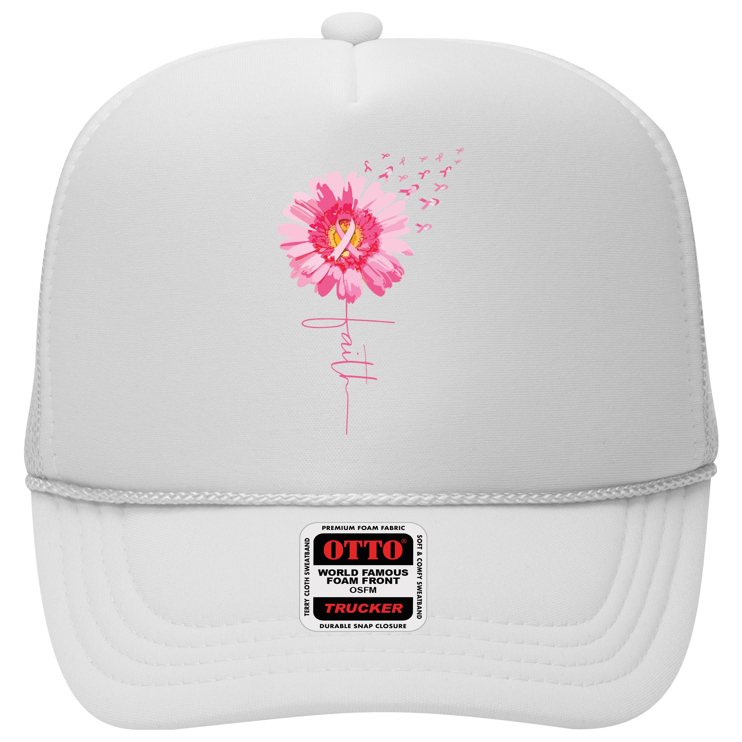 Pink Ribbon Daisy Faith Breast Cancer Awareness Month Gift Hat