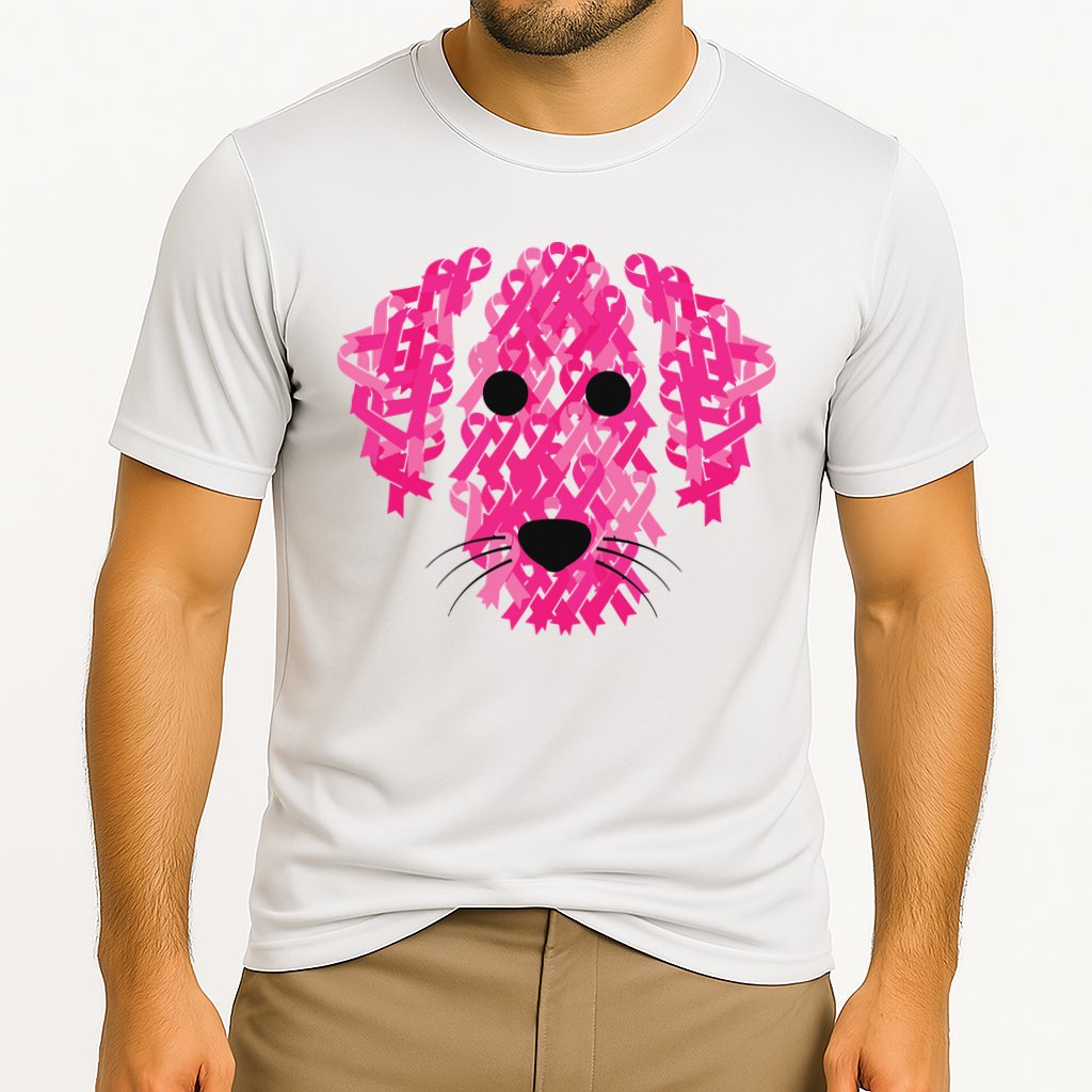 Pink Ribbon Dog Inspirational Breast Cancer Awareness Gift Cooling Performance Crew T-Shirt