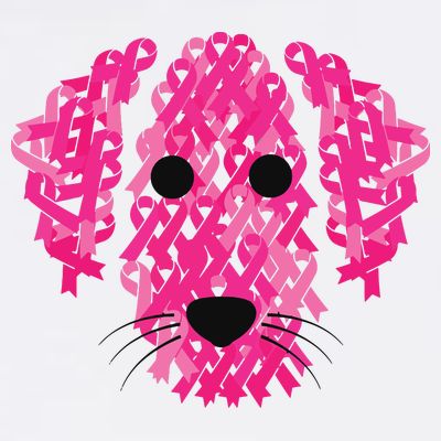 Pink Ribbon Dog Inspirational Breast Cancer Awareness Gift T-Shirt
