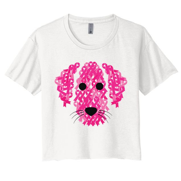 Pink Ribbon Dog Inspirational Breast Cancer Awareness Gift Crop Top
