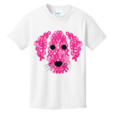 Pink Ribbon Dog Inspirational Breast Cancer Awareness Gift Kids T-Shirt