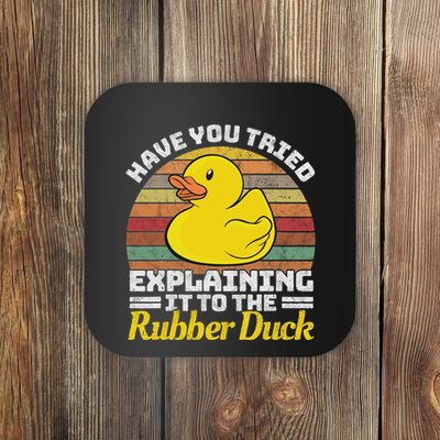 Programming Rubber Duck Software Developer Debugging Coaster