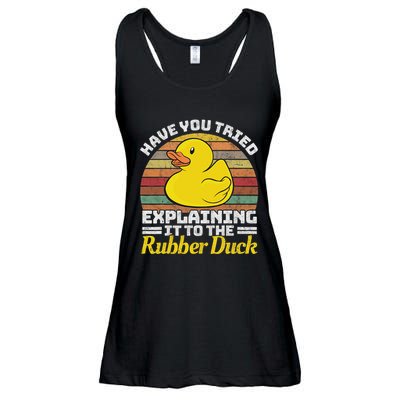 Programming Rubber Duck Software Developer Debugging Ladies Essential Flowy Tank