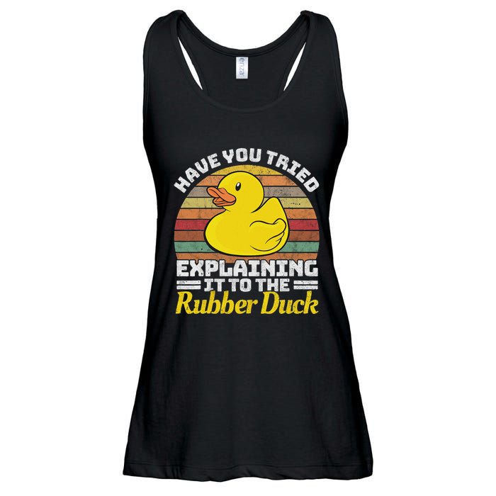 Programming Rubber Duck Software Developer Debugging Ladies Essential Flowy Tank