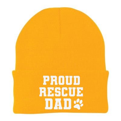 Proud Rescue Dog Dad Fathers Day Gift For Dog Lovers Dog Dad Knit Cap Winter Beanie