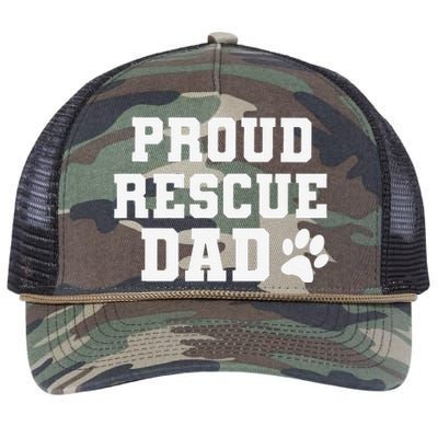 Proud Rescue Dog Dad Fathers Day Gift For Dog Lovers Dog Dad Retro Rope Trucker Hat Cap