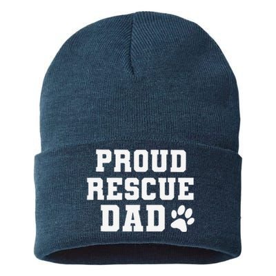 Proud Rescue Dog Dad Fathers Day Gift For Dog Lovers Dog Dad Sustainable Knit Beanie