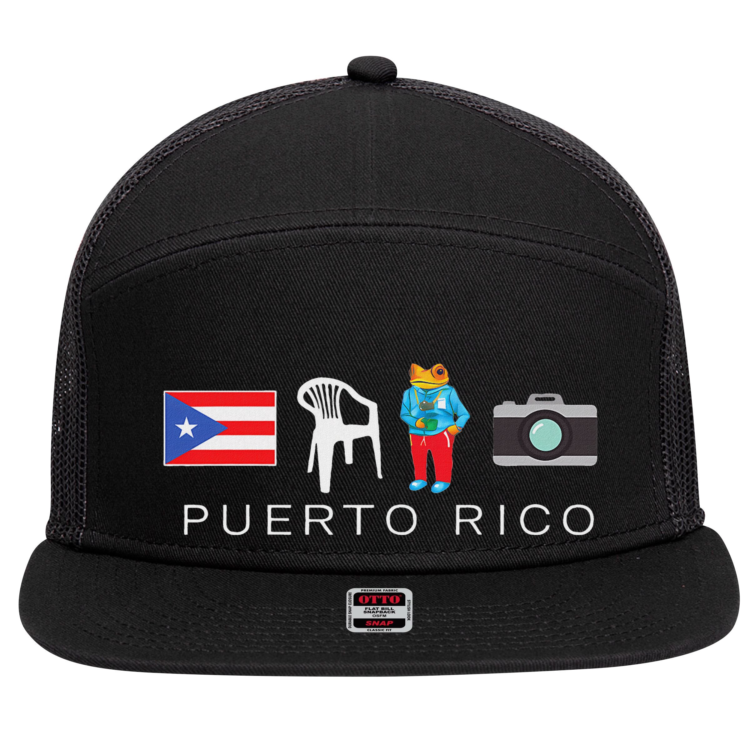 Puerto Rico Dtmf 7 Panel Mesh Trucker Snapback Hat