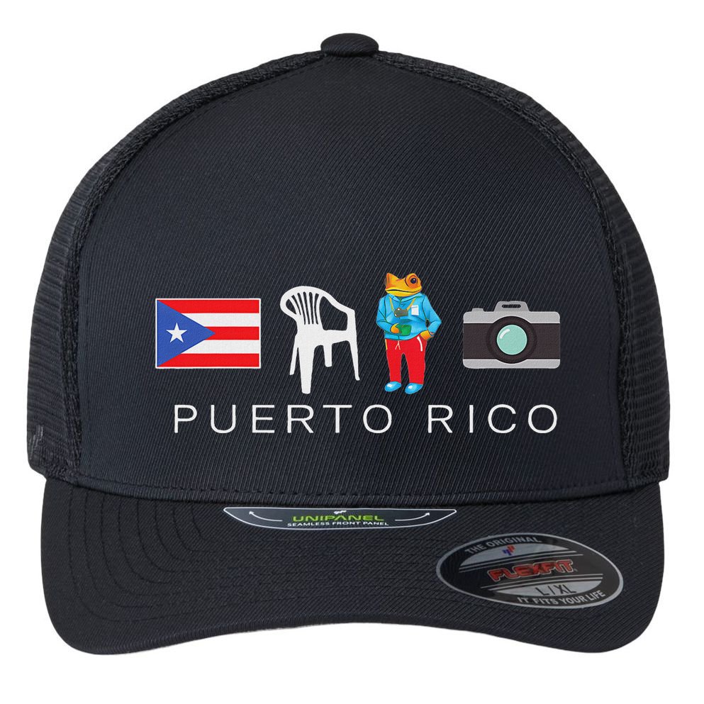 Puerto Rico Dtmf Flexfit Unipanel Trucker Cap