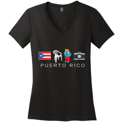 Puerto Rico Dtmf Women's V-Neck T-Shirt