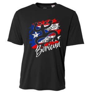 Puerto Rico Distressed Rican Roots Coqui Taino Boricua Frog Cooling Performance Crew T-Shirt