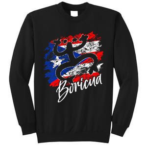 Puerto Rico Distressed Rican Roots Coqui Taino Boricua Frog Sweatshirt