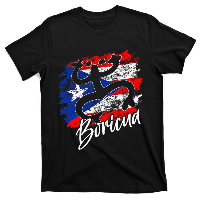 Puerto Rico Distressed Rican Roots Coqui Taino Boricua Frog T-Shirt