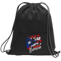 Puerto Rico Distressed Rican Roots Coqui Taino Boricua Frog Sweatshirt Cinch Pack Bag