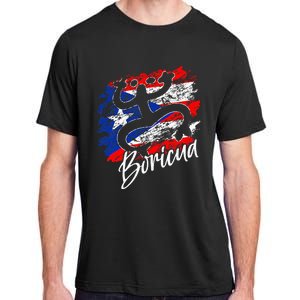 Puerto Rico Distressed Rican Roots Coqui Taino Boricua Frog Adult ChromaSoft Performance T-Shirt