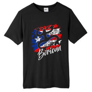 Puerto Rico Distressed Rican Roots Coqui Taino Boricua Frog Tall Fusion ChromaSoft Performance T-Shirt