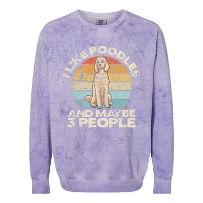 Poodle Retro Dog Lover Funny Poodle Colorblast Crewneck Sweatshirt