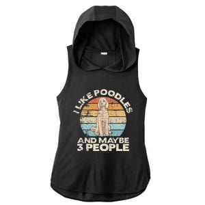 Poodle Retro Dog Lover Funny Poodle Ladies PosiCharge Tri-Blend Wicking Draft Hoodie Tank