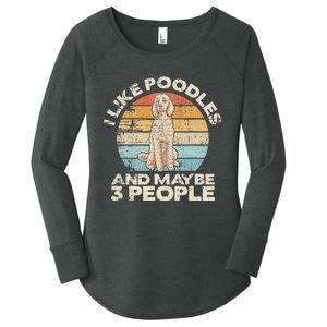 Poodle Retro Dog Lover Funny Poodle Women's Perfect Tri Tunic Long Sleeve Shirt