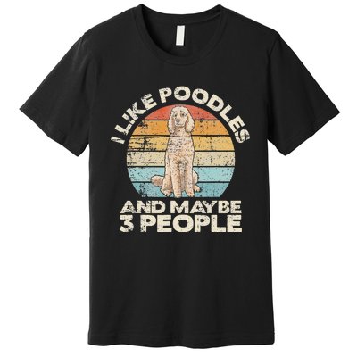 Poodle Retro Dog Lover Funny Poodle Premium T-Shirt