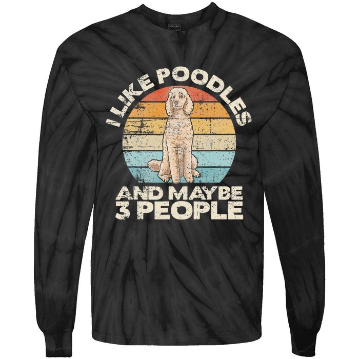 Poodle Retro Dog Lover Funny Poodle Tie-Dye Long Sleeve Shirt