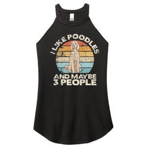 Poodle Retro Dog Lover Funny Poodle Women's Perfect Tri Rocker Tank