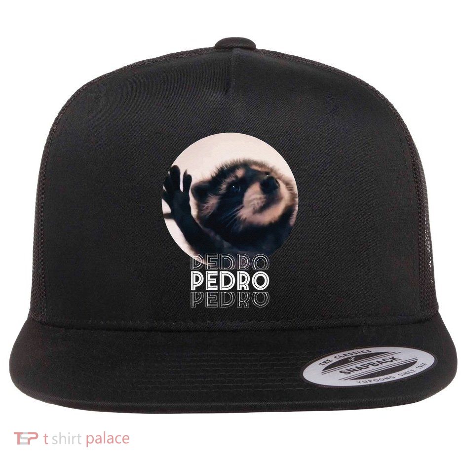 Pedro Racoon Dance Popular Internet Meme Mapache Dance Flat Bill Trucker Hat