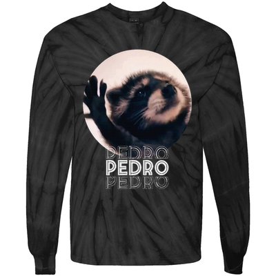 Pedro Racoon Dance Popular Internet Meme Mapache Dance Tie-Dye Long Sleeve Shirt