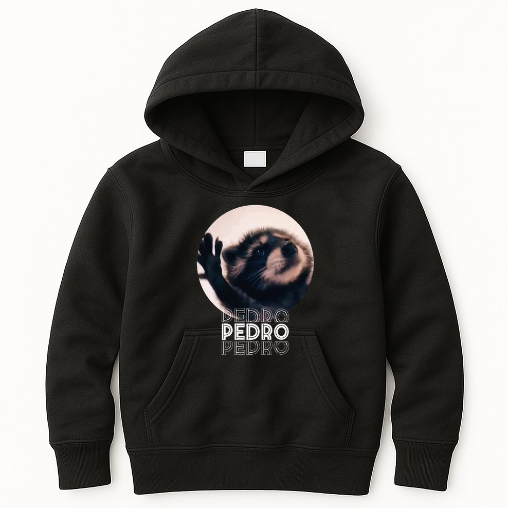 Pedro Racoon Dance Popular Internet Meme Mapache Dance Kids Hoodie
