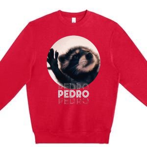 Pedro Racoon Dance Popular Internet Meme Mapache Dance Premium Crewneck Sweatshirt