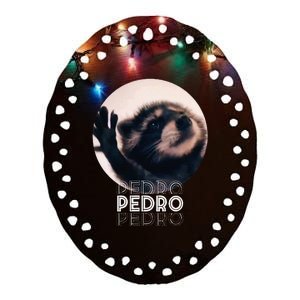 Pedro Racoon Dance Popular Internet Meme Mapache Dance Ceramic Oval Ornament