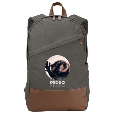 Pedro Racoon Dance Popular Internet Meme Mapache Dance Cotton Canvas Backpack