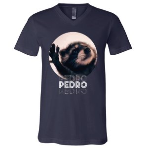 Pedro Racoon Dance Popular Internet Meme Mapache Dance V-Neck T-Shirt