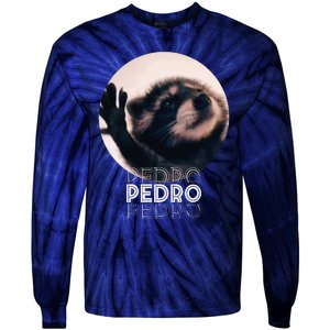 Pedro Racoon Dance Popular Internet Meme Mapache Dance Tie-Dye Long Sleeve Shirt